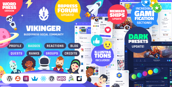 Vikinger 8 - BuddyPress and GamiPress Social Community - WordPress Theme