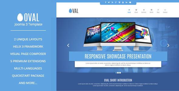 Vina Oval  Responsive Joomla 3 One Page Template