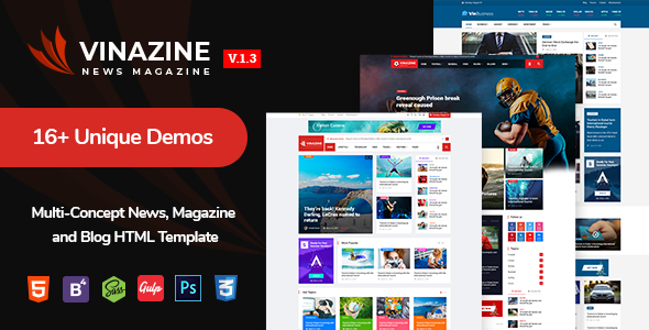 Vinazine 1.3 - Multi-concept News Magazine HTML Template