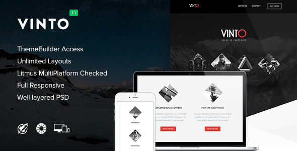 Vinto 1.1 - Responsive Email  Themebuilder Access