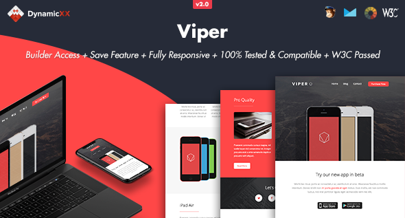 Viper 2.0 - Responsive Email  Online Template Builder