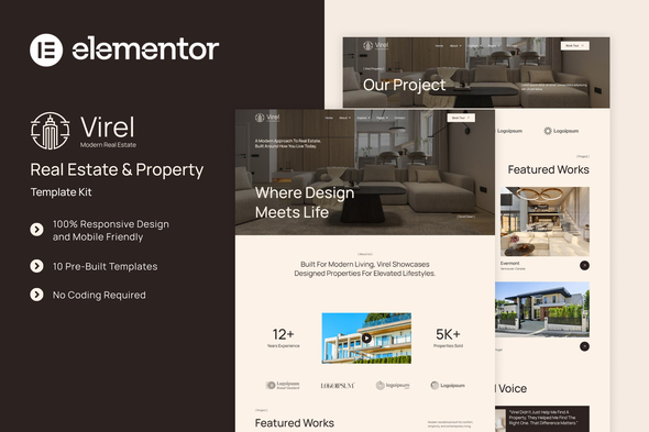 Virel - Real Estate & Property Elementor Template Kit