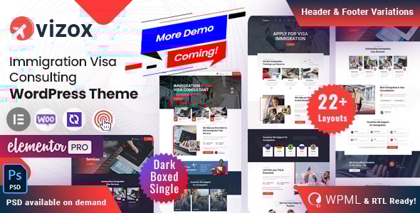 Vizox 6.0 - Immigration Visa WordPress