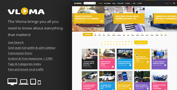 Vloma Grid 4.0 - A Responsive WordPress Video Blog Theme