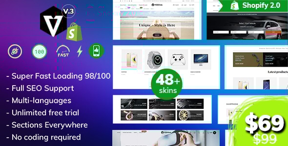 Vodoma 3.1.4 - Fastest Multipurpose Shopify Theme
