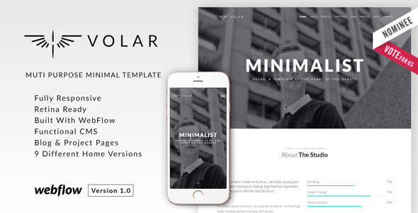 Volar  Minimal Multipurpose Webflow Theme