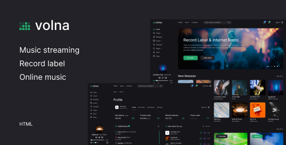 Volna 1.0.1 - Record label & Music streaming HTML Template