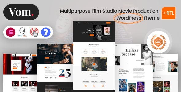 Vome 6.8 - Multipurpose Film Studio Movie Production WordPress Theme