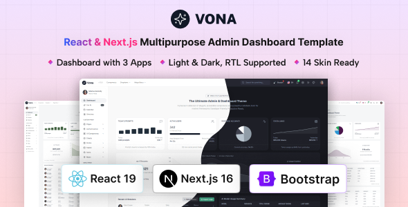 Vona - React & Next.js Multipurpose Admin Dashboard Template
