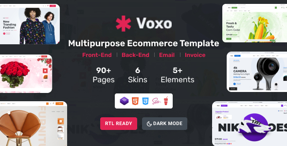 Voxo - eCommerce HTML  Admin  Email  Invoice Template