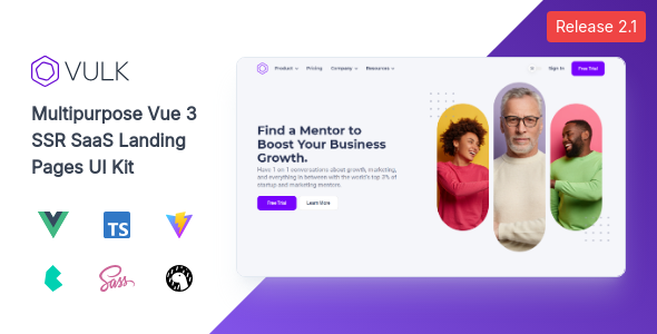 Vulk 2.1.2 - Multipurpose Vue 3 SSR SaaS Landing Pages UI Kit