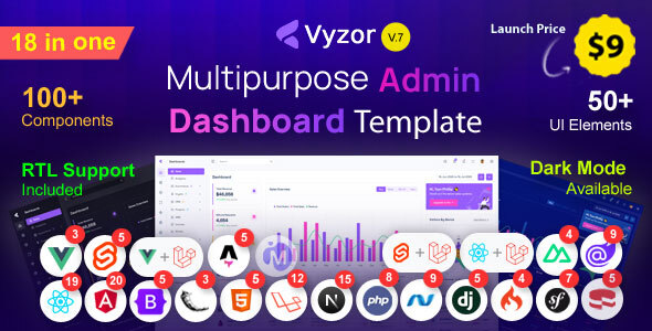 Vyzor  Multipurpose Admin & Dashboard Template