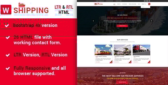 W-Shipping -The Multipurpose Shipping Cargo and Logistics HTML5 Template