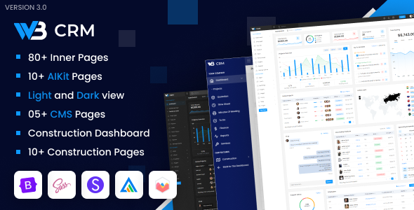 W3CRM 3.0 - Bootstrap Admin Dashboard Template
