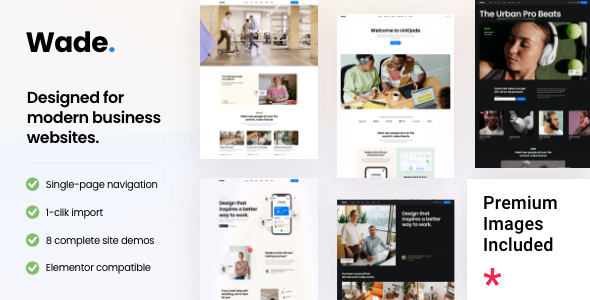 Wade 1.1 - Business One Page WordPress Theme