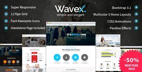 WaveX 7 - One Page Parallax