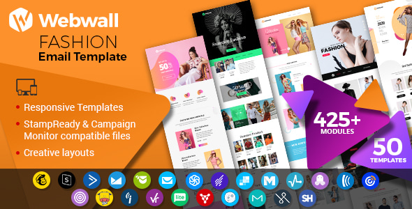 Webwall - Fashion Responsive Email Template  StampReady & CampaignMonitor compatible files
