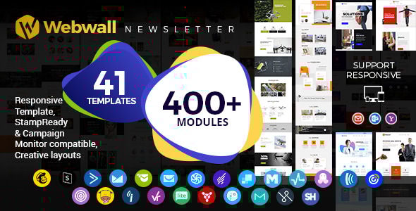 Webwall - Multipurpose Responsive Email Template  StampReady & CampaignMonitor compatible files