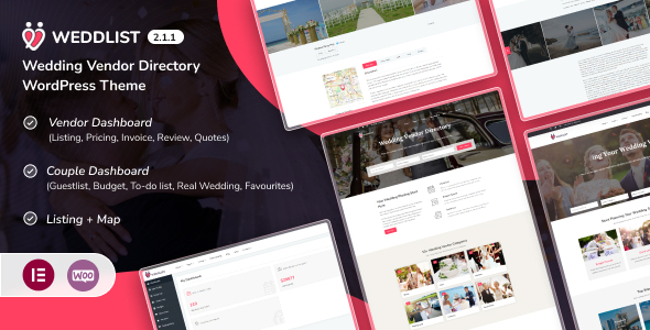Weddlist 2.1.1 - Wedding Vendor Directory WordPress Theme
