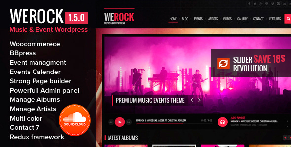 WeRock 1.6.0 - Multipurpose Music & Event WordPress Theme