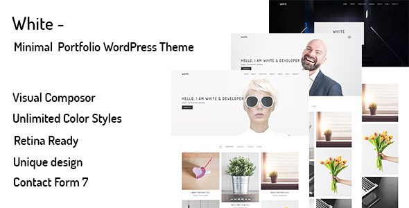 White  Minimal Portfolio WordPress Theme