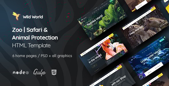 WildWorld - Zoo  Safari & Animal Protection Environment HTML Template
