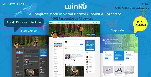 Winku Online Social Community Network Html Responsive Template
