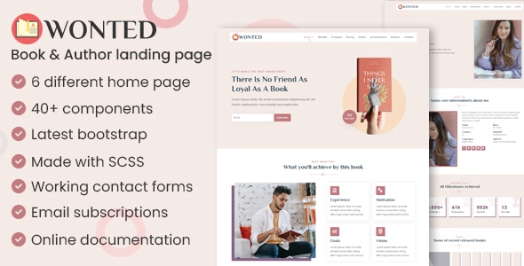 Wonted 2.0.1 - Book & Author Landing page