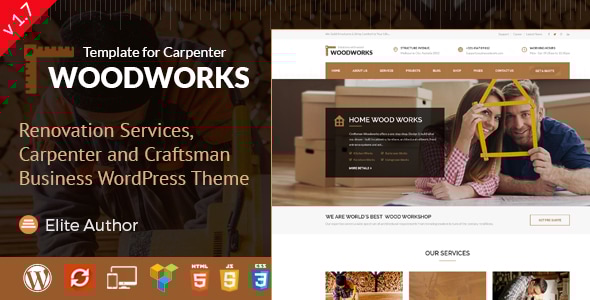 Wood Works 2.3 - Carpenter and Craftsman Business WordPress Theme