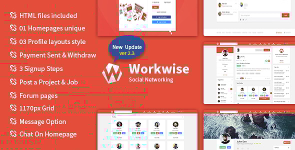 Workwise - The Freelancer And Social Networking HTML Template