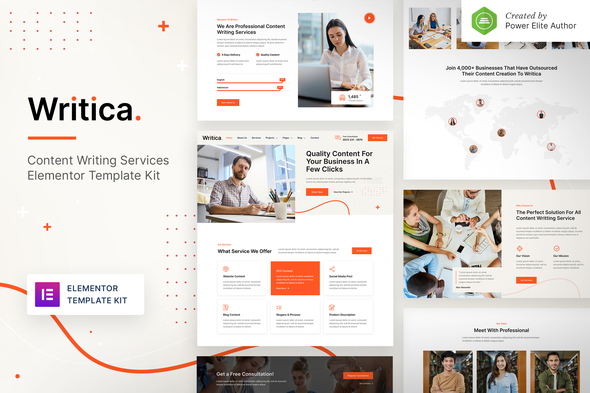 Writica  Content Writing Services Elementor Template Kit