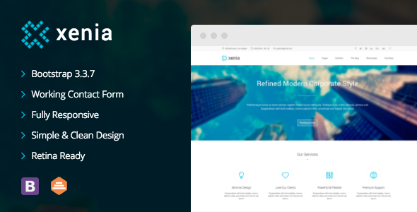 Xenia 1.1.0 - Refined HTML 5  CSS 3 Corporate Template
