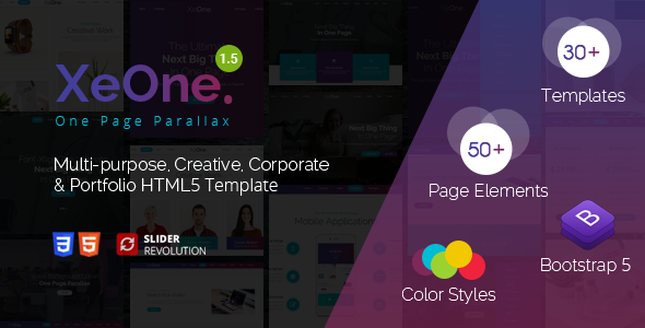 XeOne 1.5 - One Page Parallax