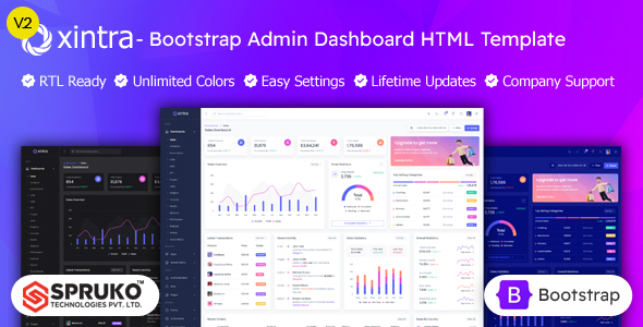 Xintra - Bootstrap Admin Dashboard HTML Template