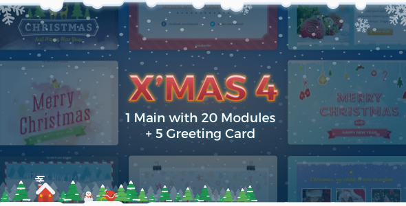 Xmas 4  Holiday Template  Greeting Card
