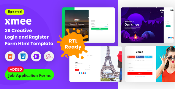 Xmee 2.1 - Login and Register Form Html Templates