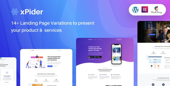 xPider 1.1.2 - WordPress App Landing Page