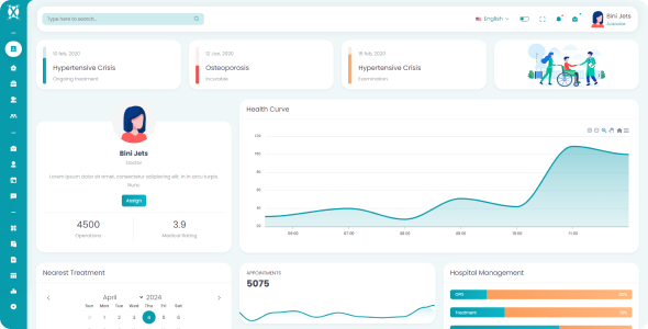 XRay - Medical & Hospital Admin Template (React VueJS HTML)