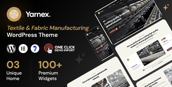 Yarnex - Textile & Fabric Manufacturing WordPress Theme