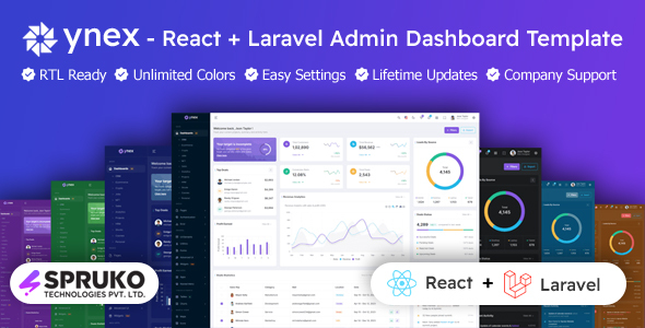 Ynex – Laravel Inertia React Bootstrap Admin Dashboard Template