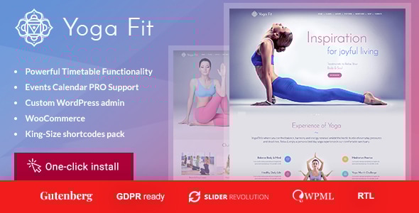 Yoga Fit 1.5 Sports & Fitness WordPress Theme