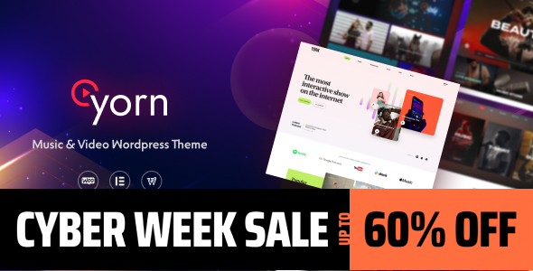 Yorn 1.0.4 - Music & Video WordPress Theme