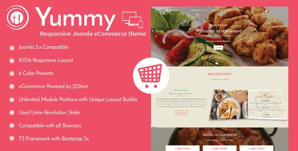 Yummy 1.1 - Responsive Joomla Restaurant Template