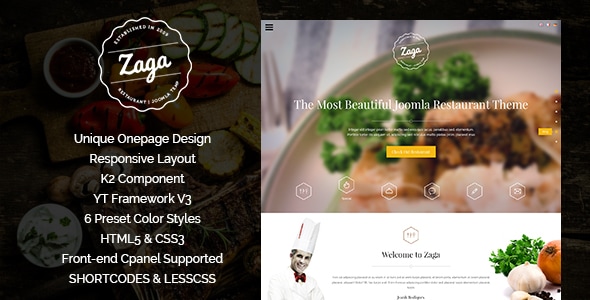 Zaga 3.10 - Responsive Onepage Restaurant Template