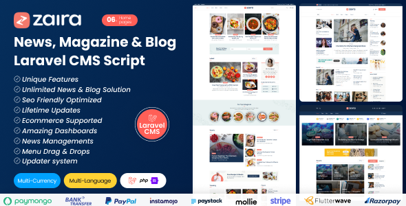 Zaira - News Magazine System Laravel Script with RTL