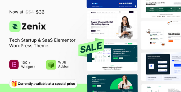 Zenix 7.4 - Tech Startup & SaaS Elementor WordPress Theme