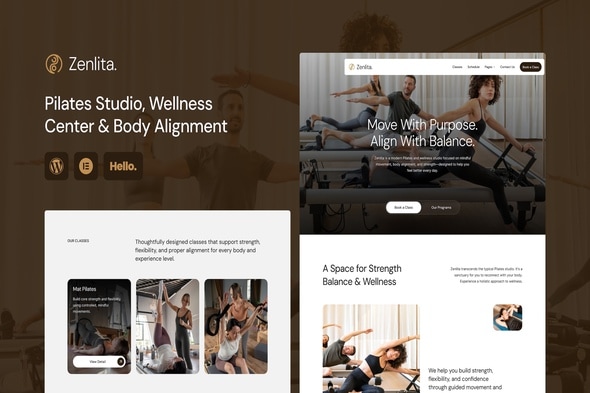 Zenlita – Pilates Studio, Wellness Center & Body Alignment Elementor Template Kit