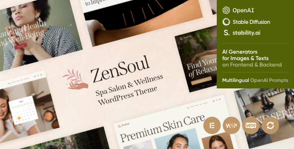 ZenSoul 1.13 - Spa Salon & Wellness WordPress Theme  AI