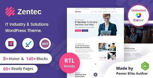 Zentec 3.0.0 - IT Solutions Company WordPress Theme  RTL