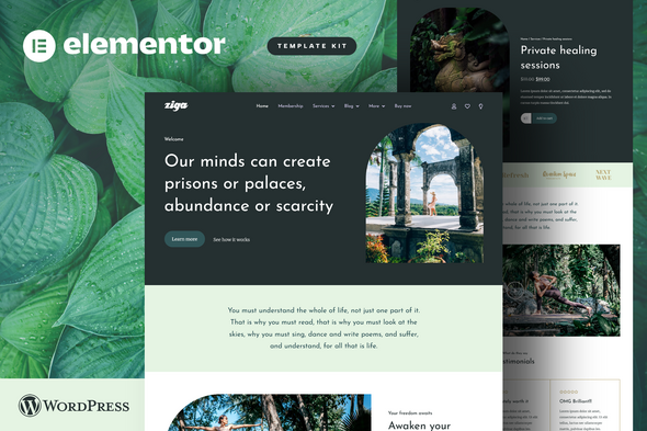 Ziga 1.0.1 - Healer & Life Coach Elementor Template Kit